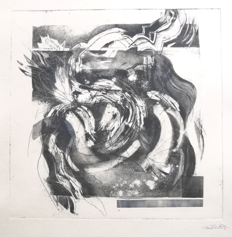 Marlene Mintert, Movement, 2024, Radierung mit Prägung, 1/20